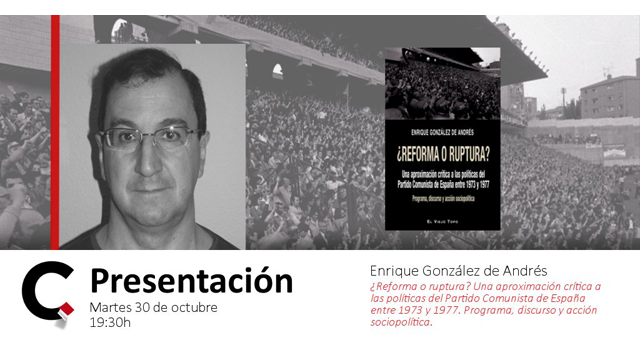 Enrique González de Andrés presenta ¿Reforma o ruptura? en librería Cálamo